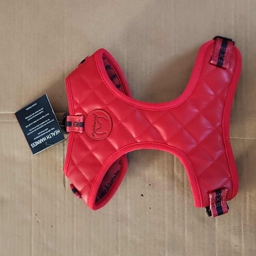 Frenchiestore neck adjustable vegan leather harness-M - Picture 1 of 6